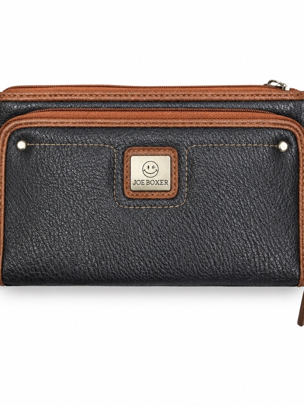 Joe Boxer Black and Tan Textured Wallet